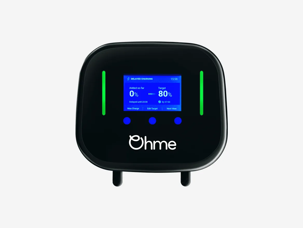 Ohme Home Pro laadpaal met scherm, voorkant